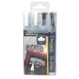 Chalk Marker vedenkestävä 2-6 mm 4kpl valkoinen/musta