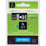 DYMO D1 19 MM VALKOINEN/MUSTA POHJA