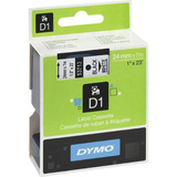 DYMO D1 24 MM MUSTA/VALKOINEN POHJA