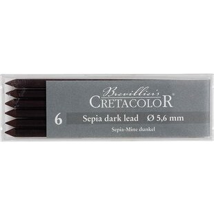 Cretacolor Artist 5,6 mm tummanruskea 6 kpl 