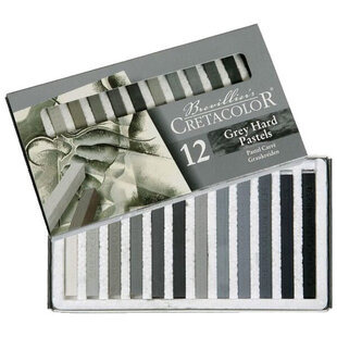 Cretacolor Harmaa Pastelli, kovat pastelliliidut 12kpl  